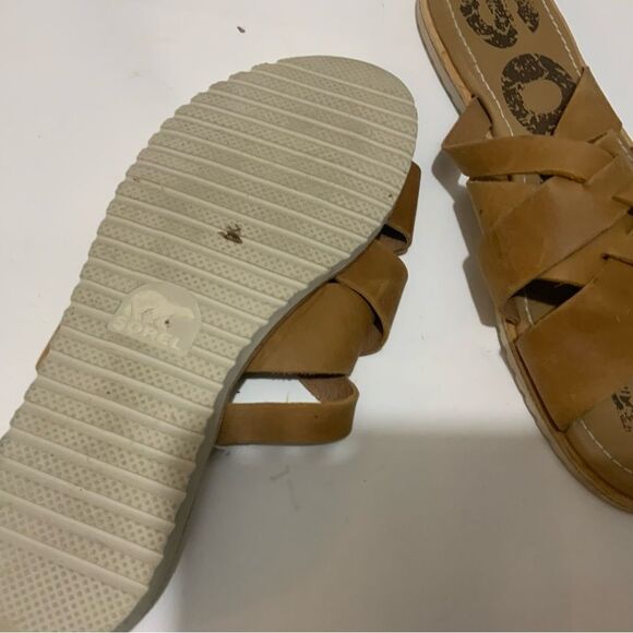 Sorel Ella Slide Sandal Camel Brown Women’s Size 7/38 - Picture 6 of 8